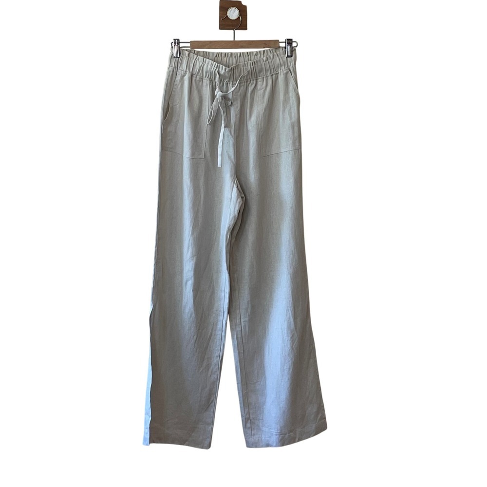Anthropologie Calligraphie Linen Blend Wide Leg‎ Pull-on Pants Luxury Old Money